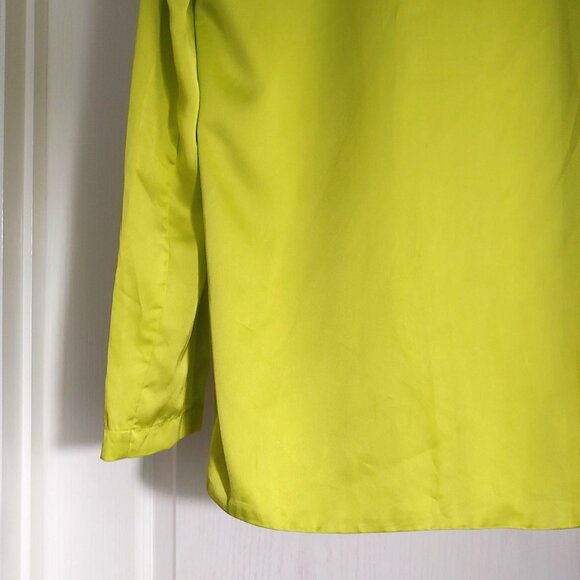 Show Me Your MuMu Felix Blazer Lime Luxe Satin Button Oversized Sz XS - Picture 10 of 14